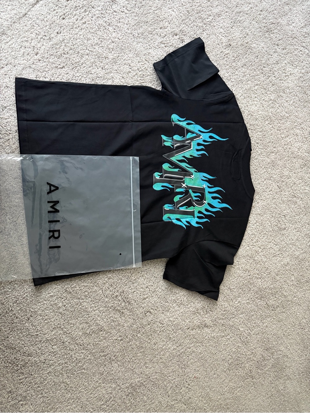 AMIRI blue flame logo T-shirt